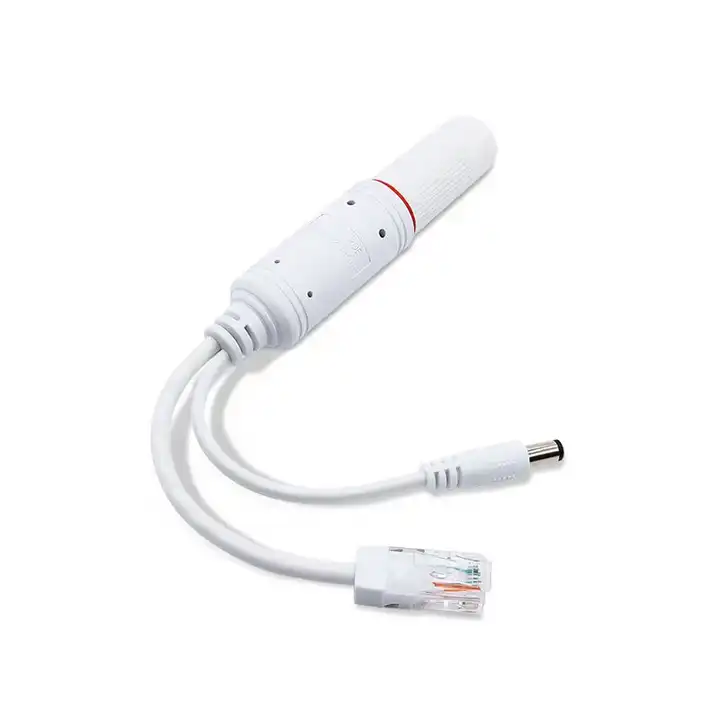 IEEE802.3 AF/AT 10/100Mbps 48V to 12V 1.2A White Waterproof PoE Splitter Adapter with 12 Months Warranty