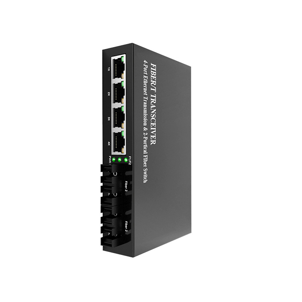 Wholesale 2*1000Base-Fx to 8*10/100/1000Base-Tx Gigabit Media Converter 20km SC DC12V