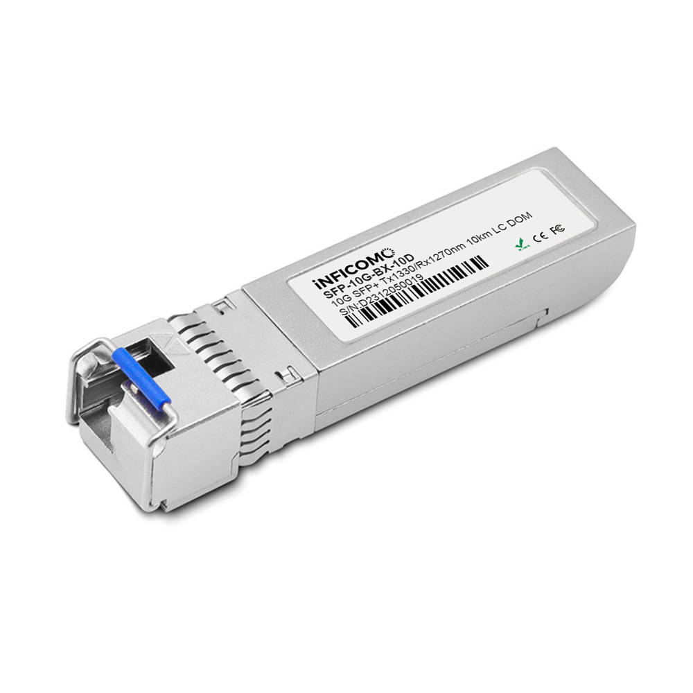 10G BiDi 10km SFP+ 1270nm/1330nm Simplex LC SMF Fiber Optic Transceiver Module