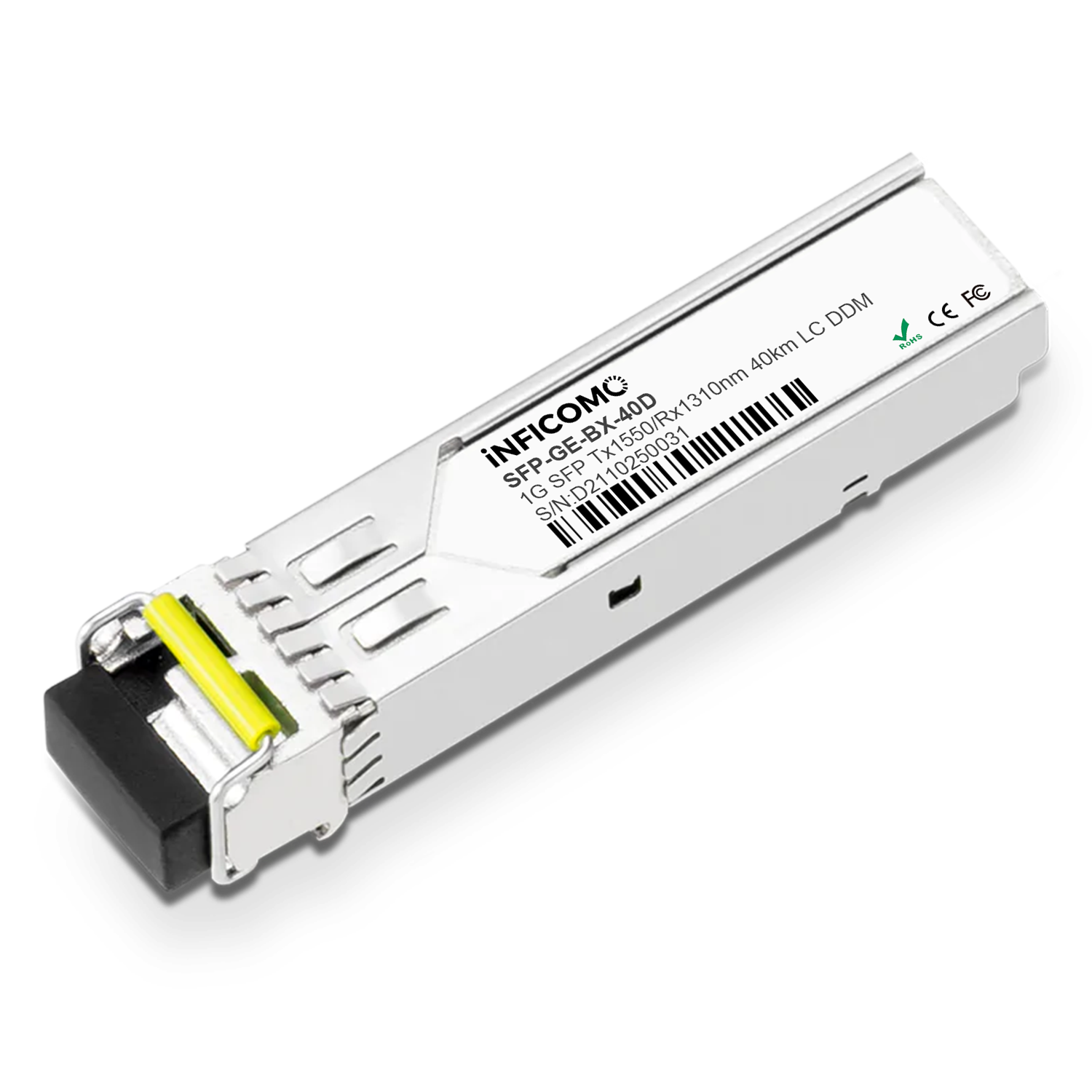 1310nm-TX/1550nm-RX Bidirectional 1.25G Bidi SFP 40km SMF SC Optic Transceiver Module