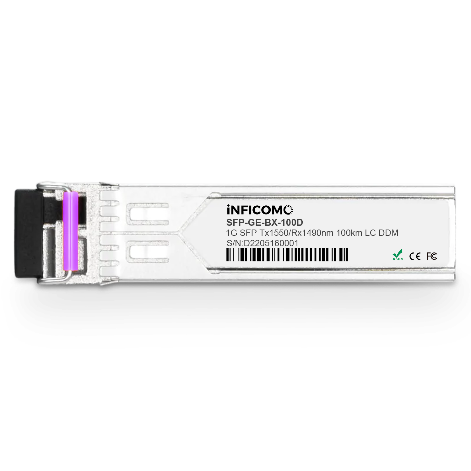 Interference-resistant 1.25G ZR 100KM BIDI SFP 1490nm/1550nm LC Simplex Fiber Optic Transceiver Module