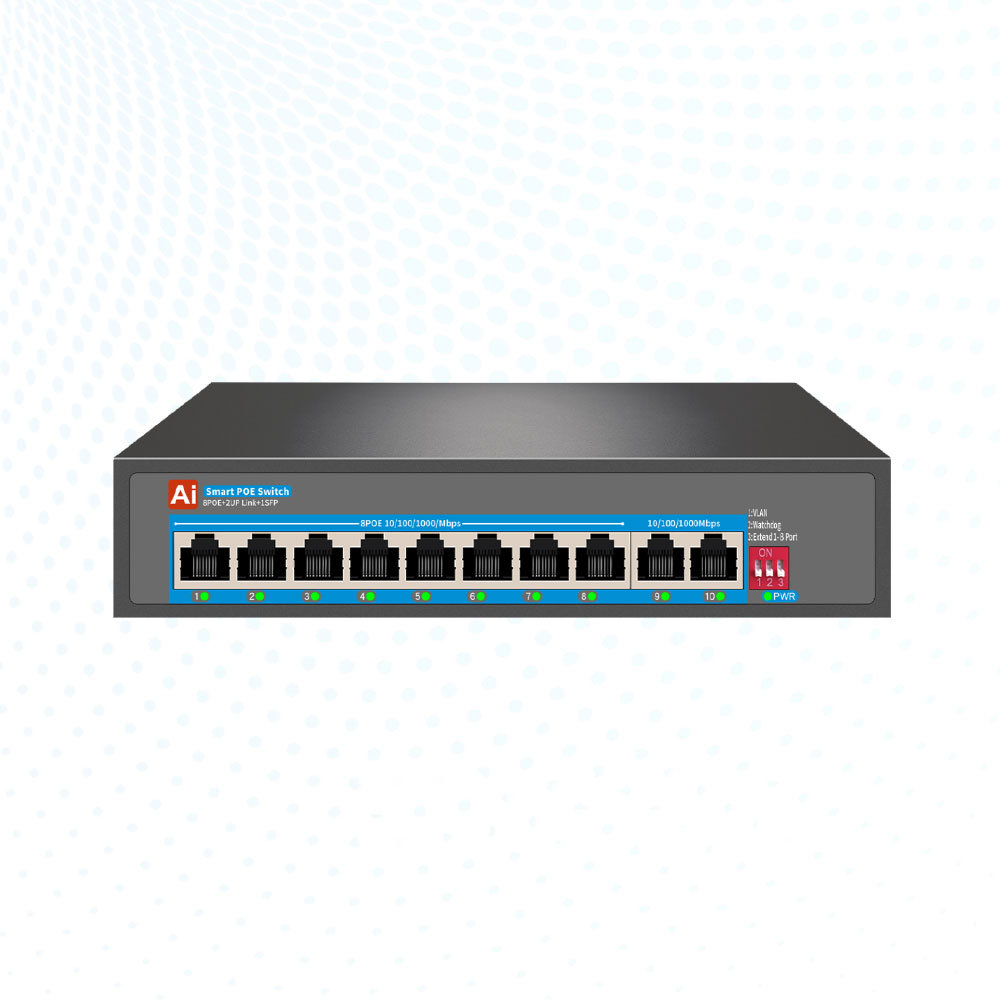 High Performance Gigabit PoE Ethernet Switch with AI VLAN for Security Camera Systems
