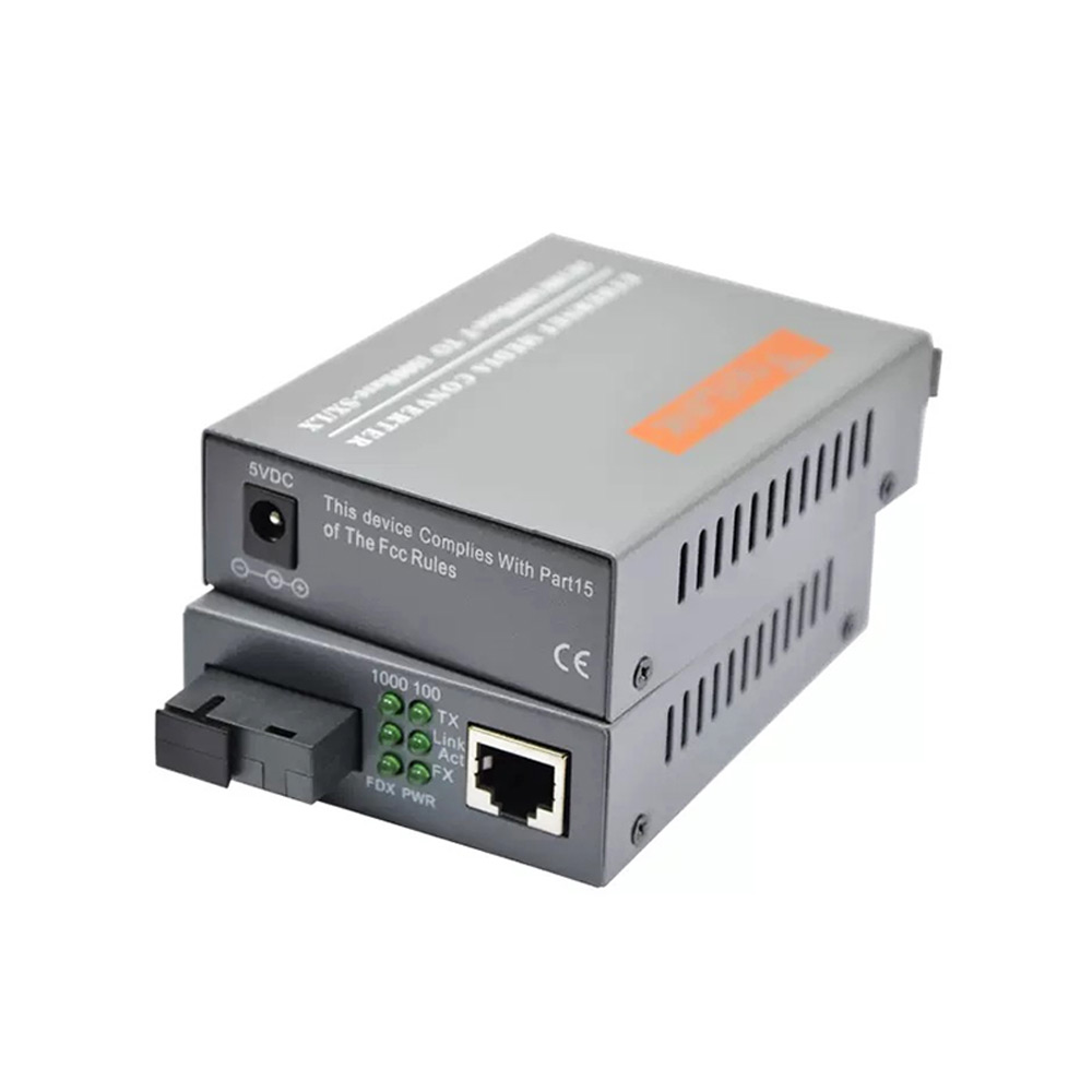 High Quality 3km Gigabit Bidi Fiber Media Converter HTB-GS03AB 10/100/1000Mbps Simplex SC for IP Camera Network