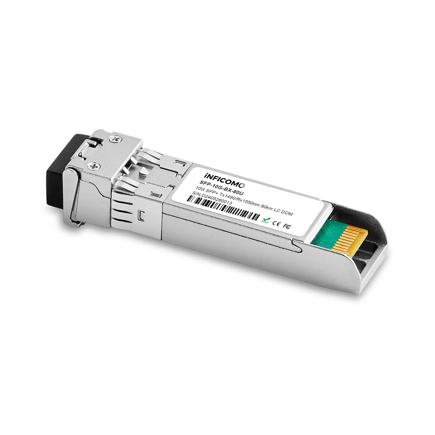 11.3168G BiDi SFP+ 1490/1550nm 80km Simplex LC SMF Fiber Optic Transceivers Optical Module