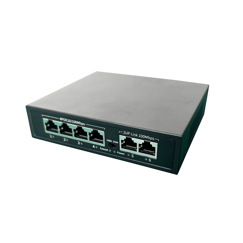 Factory 6 Port Unmanaged Mini POE Switch 4x100M PoE Ports 2x100Mbps Uplink Mini POE Switch for Cctv