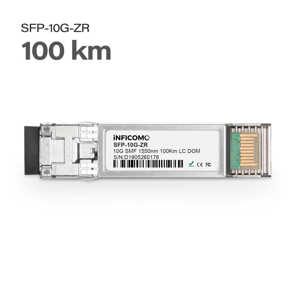 100km SFP-10G-ZR 10G SFP+ Transceiver Module with 1550nm LC Connector 10Gbps SMF Fiber Optic Transceivers