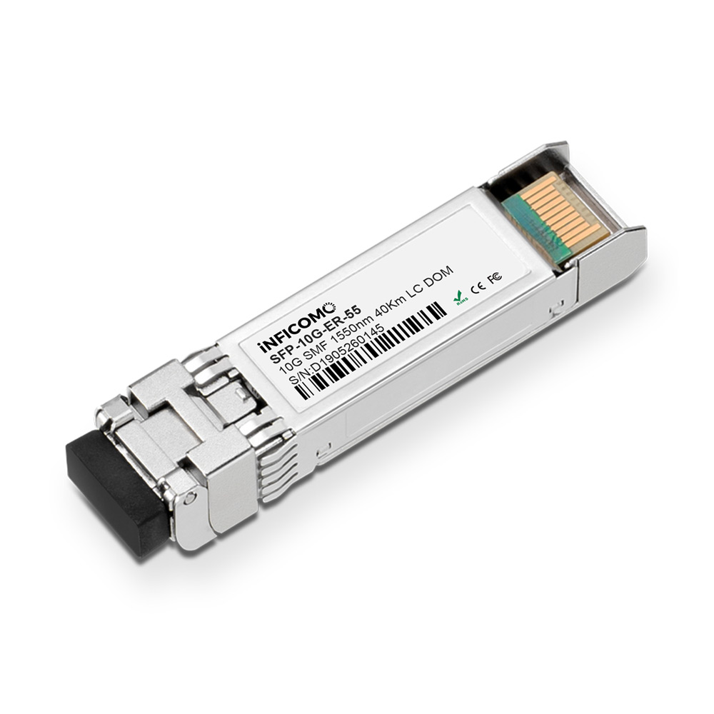Dual Fiber SFP+ 11.3Gbps ER SMF Optical Transceiver Module with 40km Range 1550nm DOM Supported 2-Year Warranty