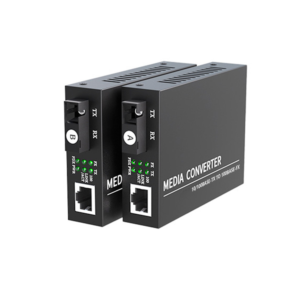 Fiber Media Converter 10/100Mbps Single Mode 20km SC WDM for CCTV