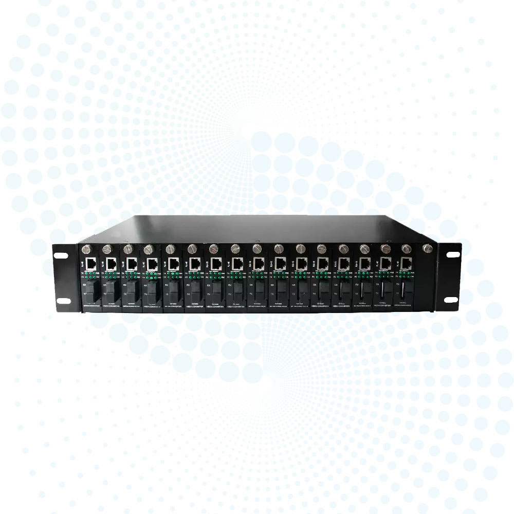 Reliable Quality 16 Port Slots 2U Rack Mount Fiber Media Converter Chassis