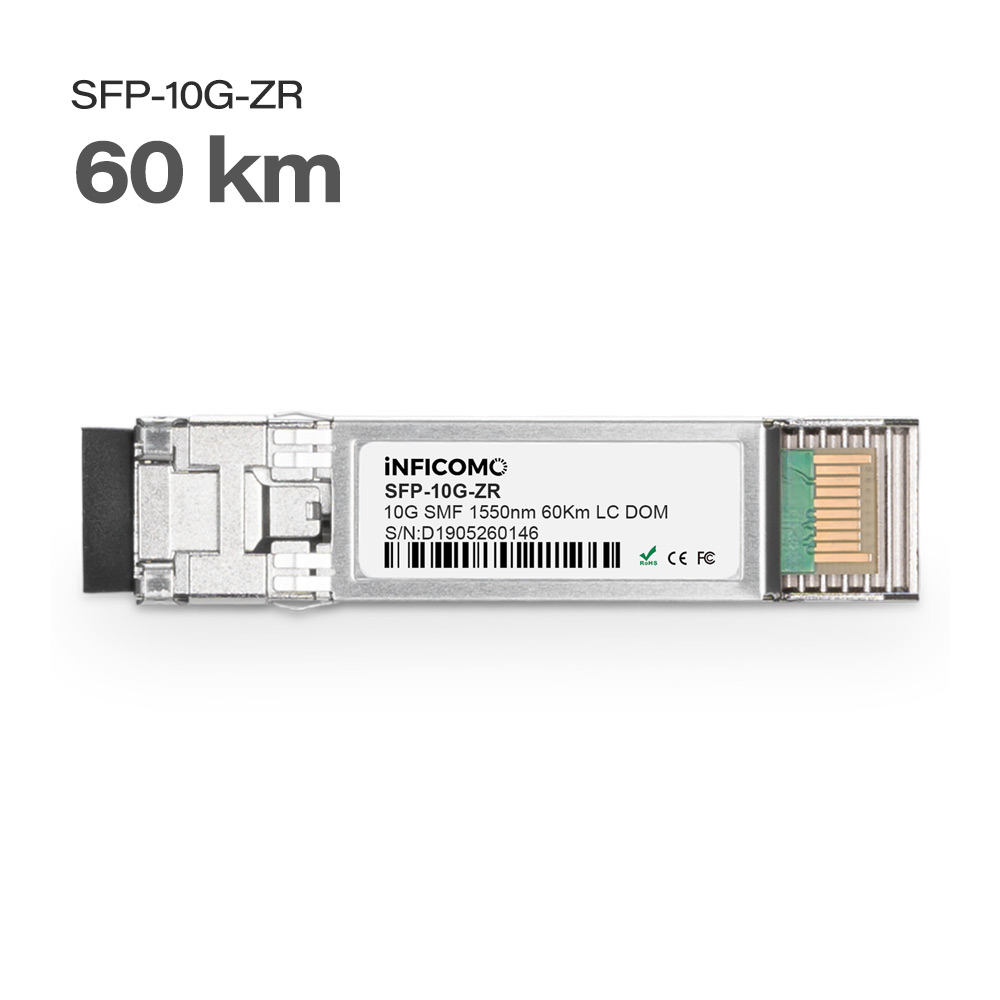 SFP+ Module 10G ZR 60km Optical Transceiver 1550nm LC Connector SFP-10G-ZR