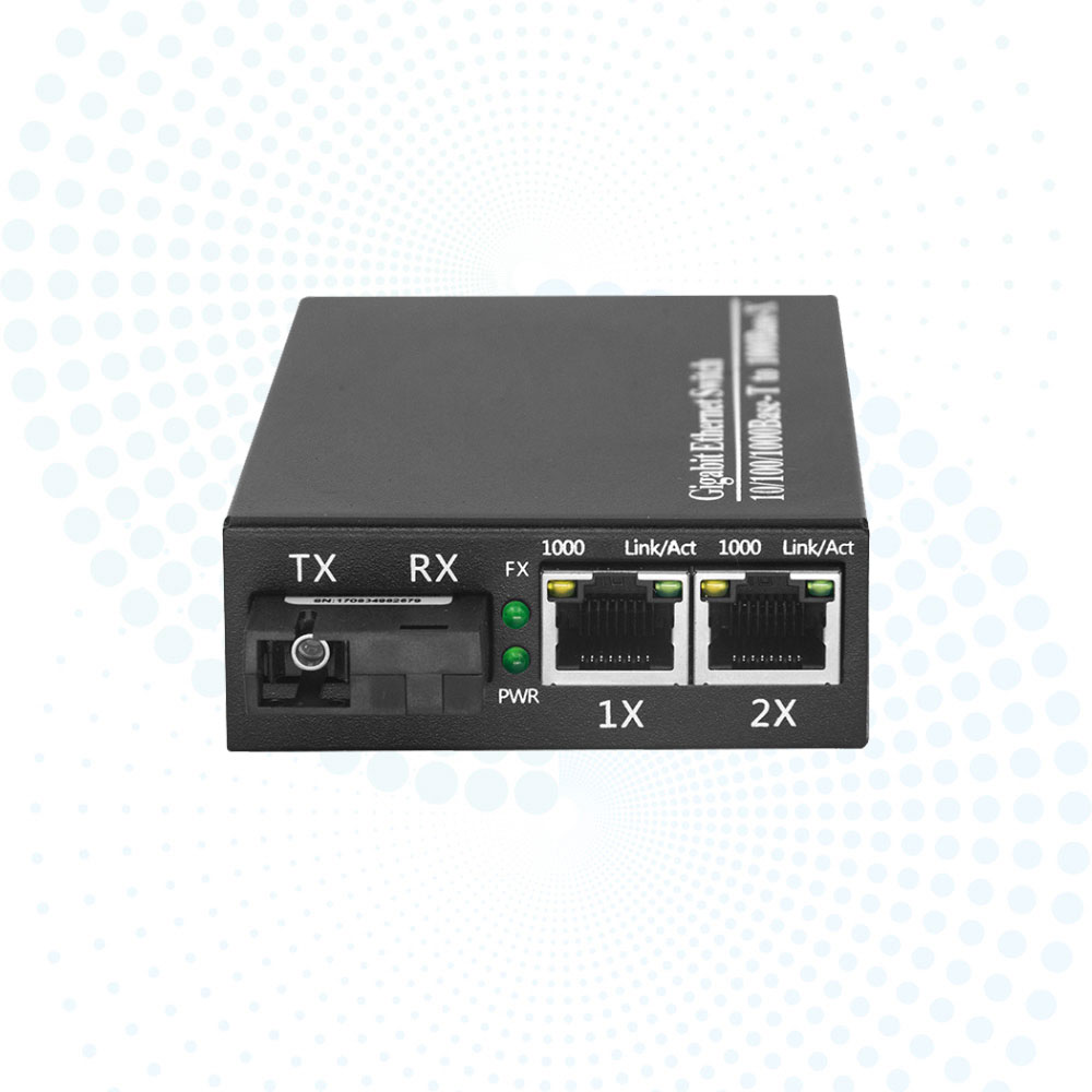 High Quality 2 Port RJ45 Gigabit Fiber Media Converter 10/100/1000Mbps 20km Single Mode for Office Network