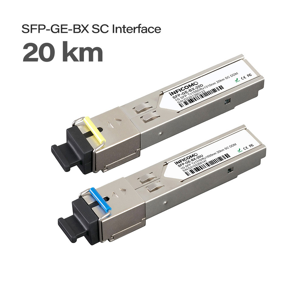 1.25G BIDI 20km SC Connector 1310nm/1550nm WDM SFP Module Fiber Transceiver for AI Databases