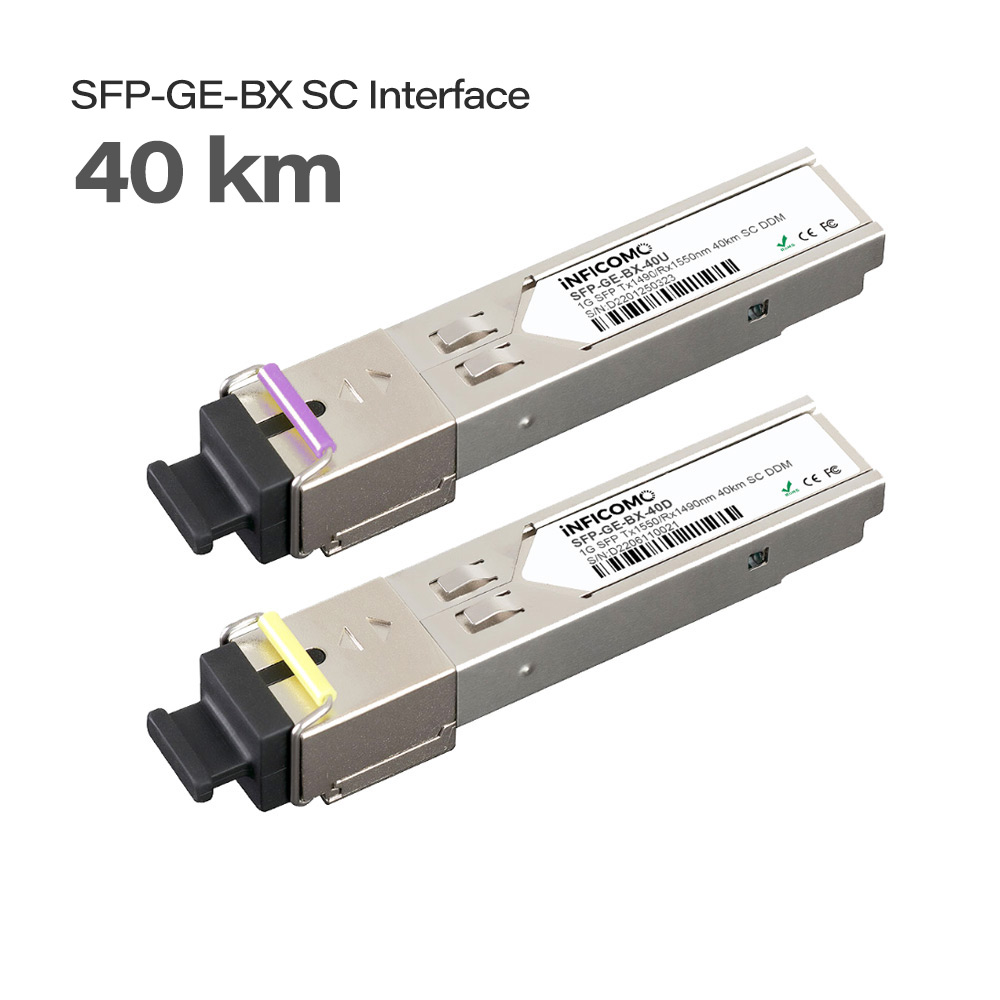 SFP Module 1.25G SC 1490nm/1550nm 40KM Single Mode Single Core Fiber Optic Transceivers