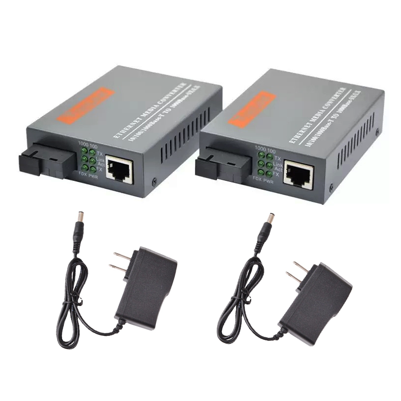 10/100/1000M Fiber Optic Transceiver Single Mode 3KM SC Rj45 Fiber Optical Gigabit Media Converter