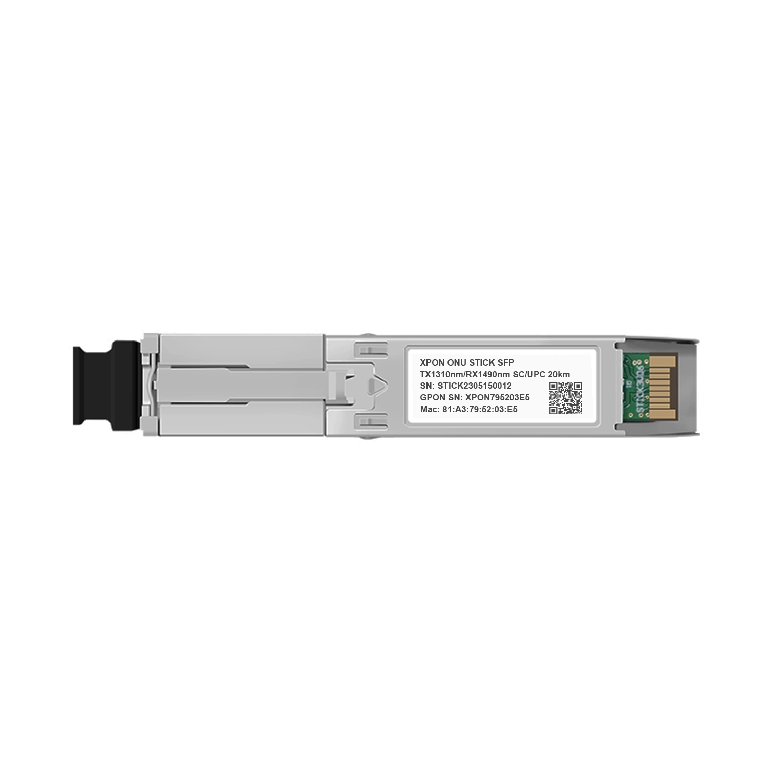 XPON ONU Stick 1.25G/2.5G Tx1310nm, Rx1490nm 20KM ONU SFP+ Transceiver Stick With MAC for FTTH SFP Adapter Module Transceiver