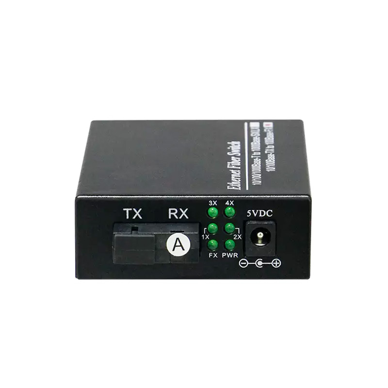 High Speed Fiber to Ethernet for CCTV Gigabit SC Single Mode Fiber Optic Transceiver 1 Fiber + 4 RJ45 Port 20KM