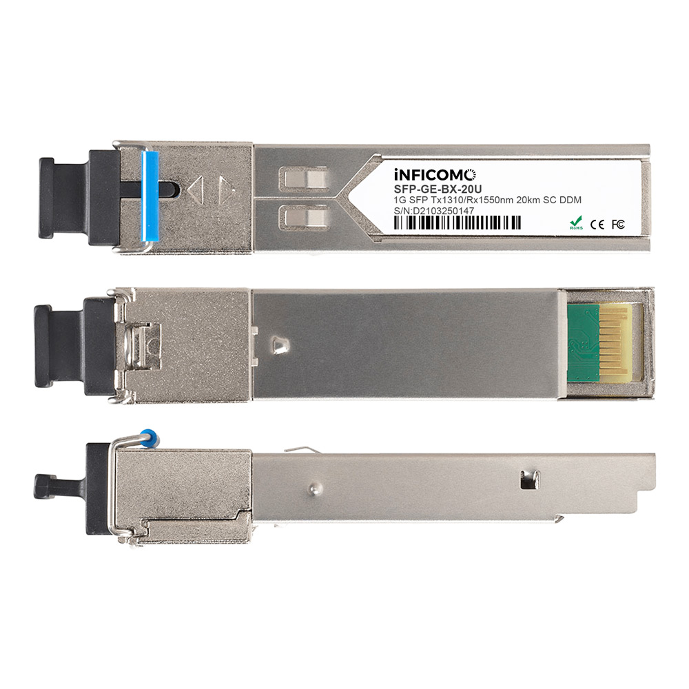 1.25G BIDI 20km SC Connector 1310nm/1550nm WDM SFP Module Fiber Transceiver for AI Databases