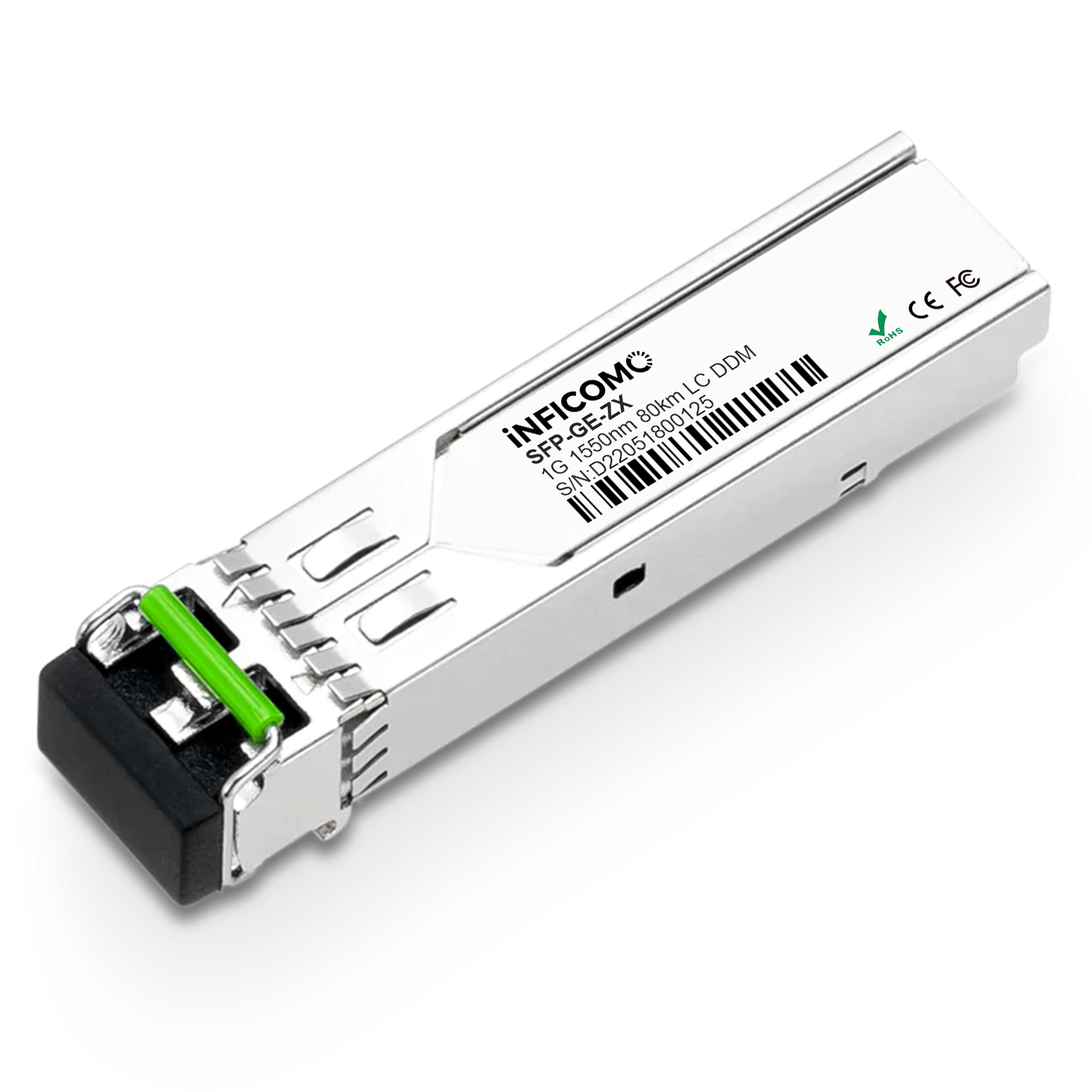 SFP 1.25G 1550nm 80KM DDM LC Connector Single Mode Fiber Optical Transceiver