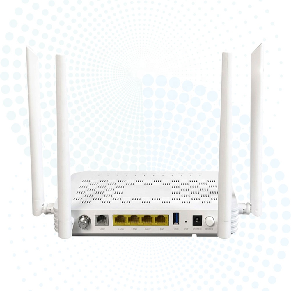 WiFi 6 XPON ONU AX3000 Dual Band 2.5G/5G 4GE 1POTS CATV USB3.0 Fiber Optical ONT Modem for FTTH Solution