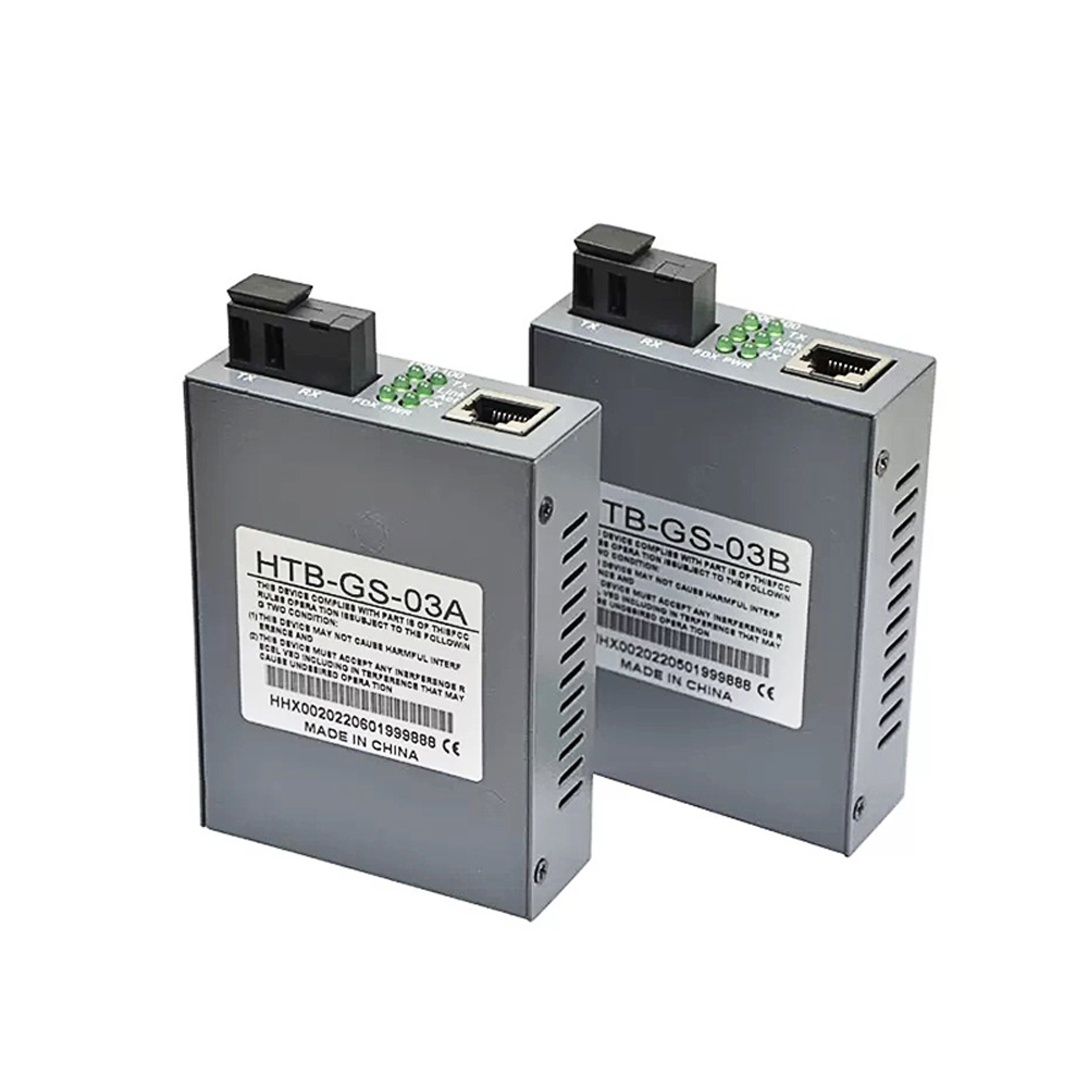 Wholesale Gigabit Fiber to Ethernet Converter HTB-GS03AB 3km Single Mode Simplex SC 10/100/1000Mbps Bidi Media Converter