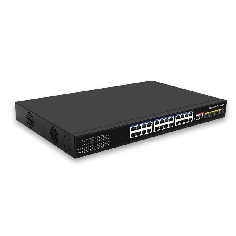24-Port 1000Mbps POE L3 Managed Gigabit Switch with 4x10G SFP Ports QoS SNMP VLAN Support Stackable