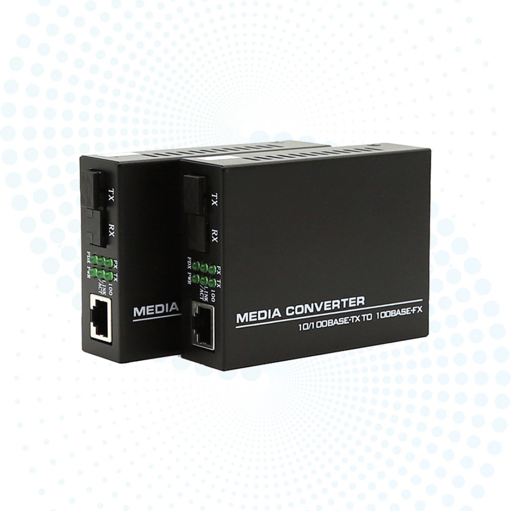 Fiber Media Converter 10/100Mbps 1*Simplex SC -1*LAN SM 20km SC DC5V Power Supply with High Quality