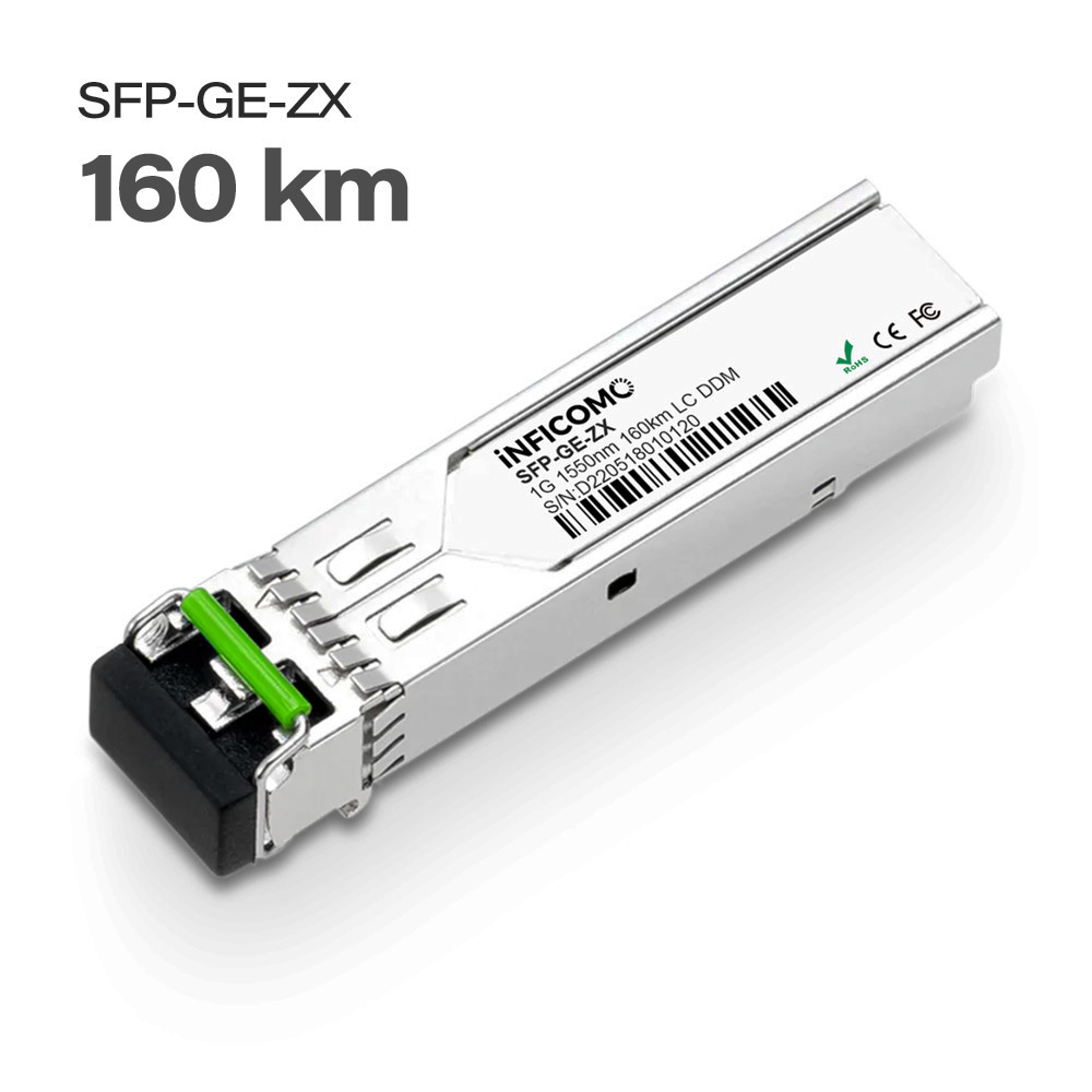 1000BASE-ZXC 1G SFP 1550nm 160km DOM Duplex LC SMF Fiber Optic Transceiver Module