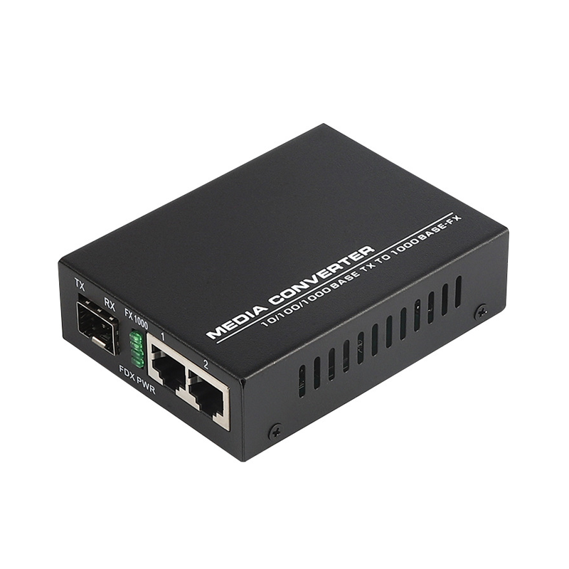 Gigabit 1*SFP Port 2*RJ45 Ethernet 10/100/1000Mbps Fiber Media Converter 10-80Km Range RoHS CE Certified Inficomo RD-GW102-SFP