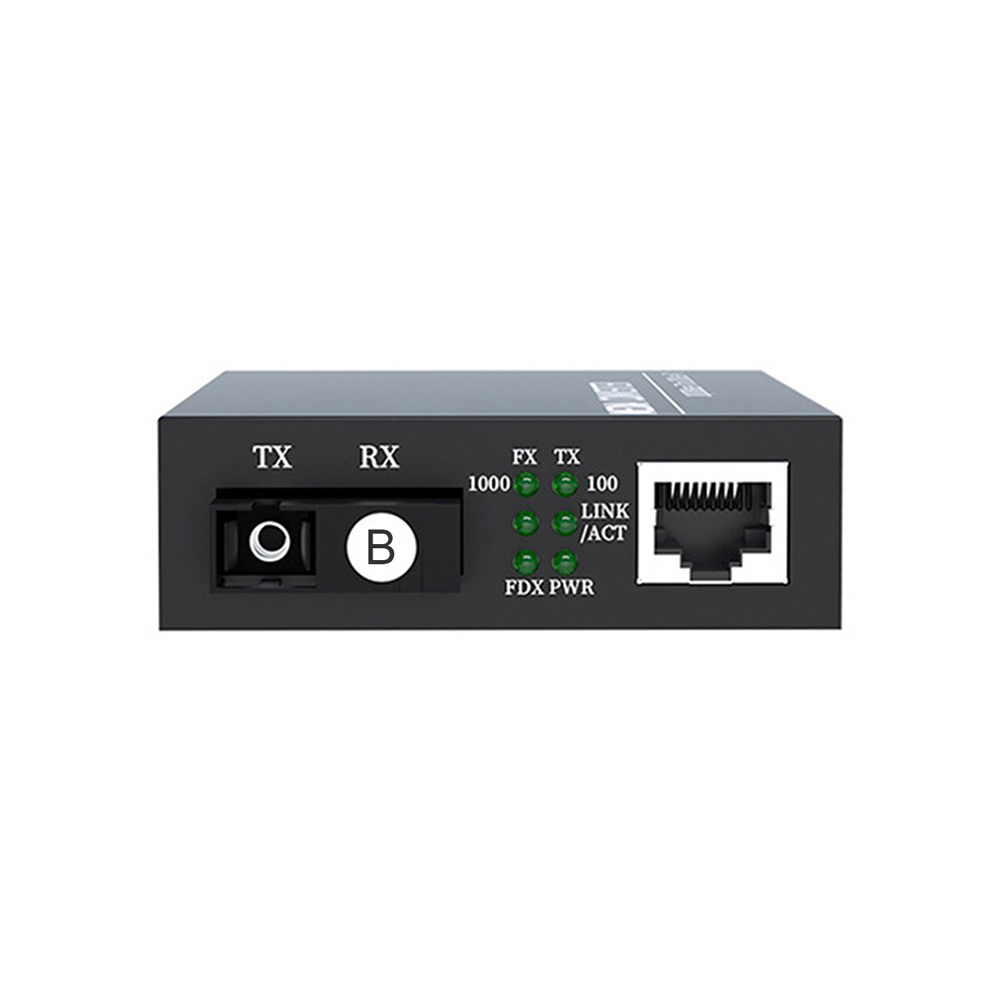 Fiber Optic Media Converter 20km SC Fiber 10/100/1000M CCTV 3G Compatible Fiber+RJ45 Port 3-Year Warranty