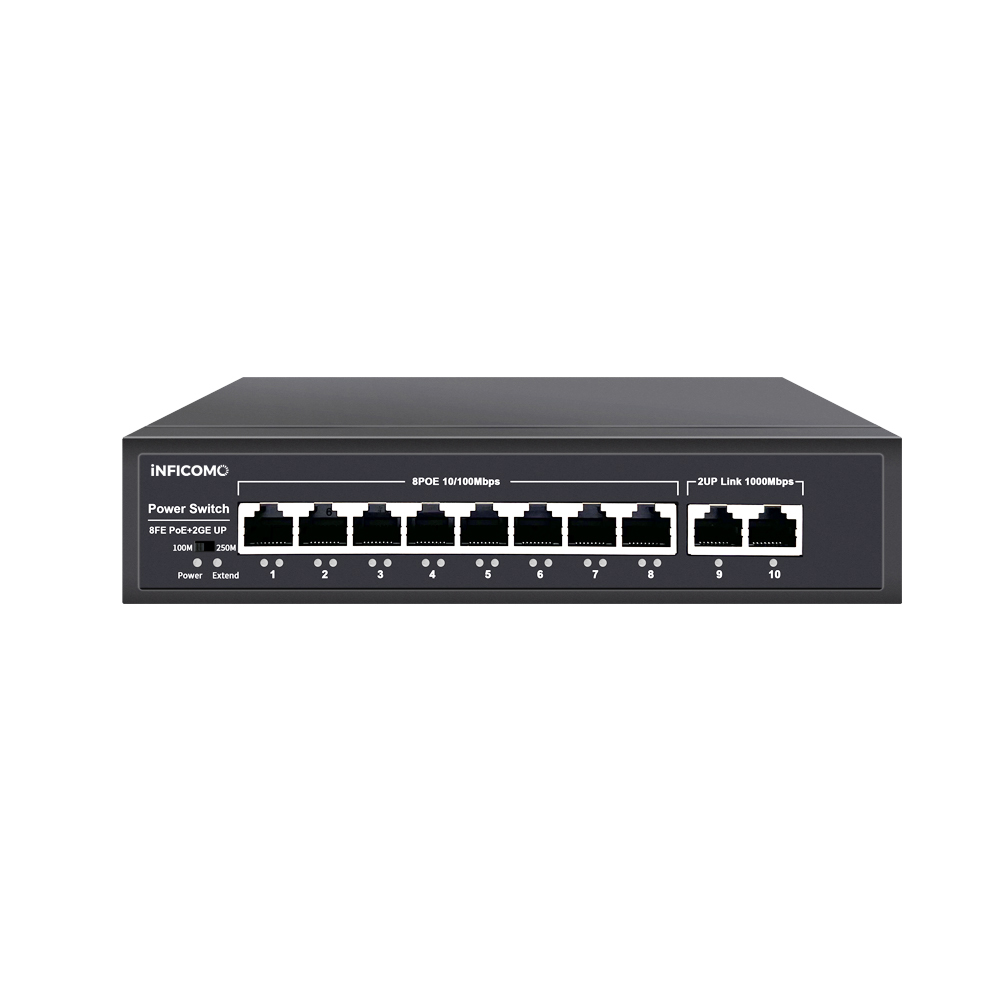 Factory Supply 8 Port POE Network Switch 10/100/1000Mbps Fast Smart VLAN RJ45 LAN Switch
