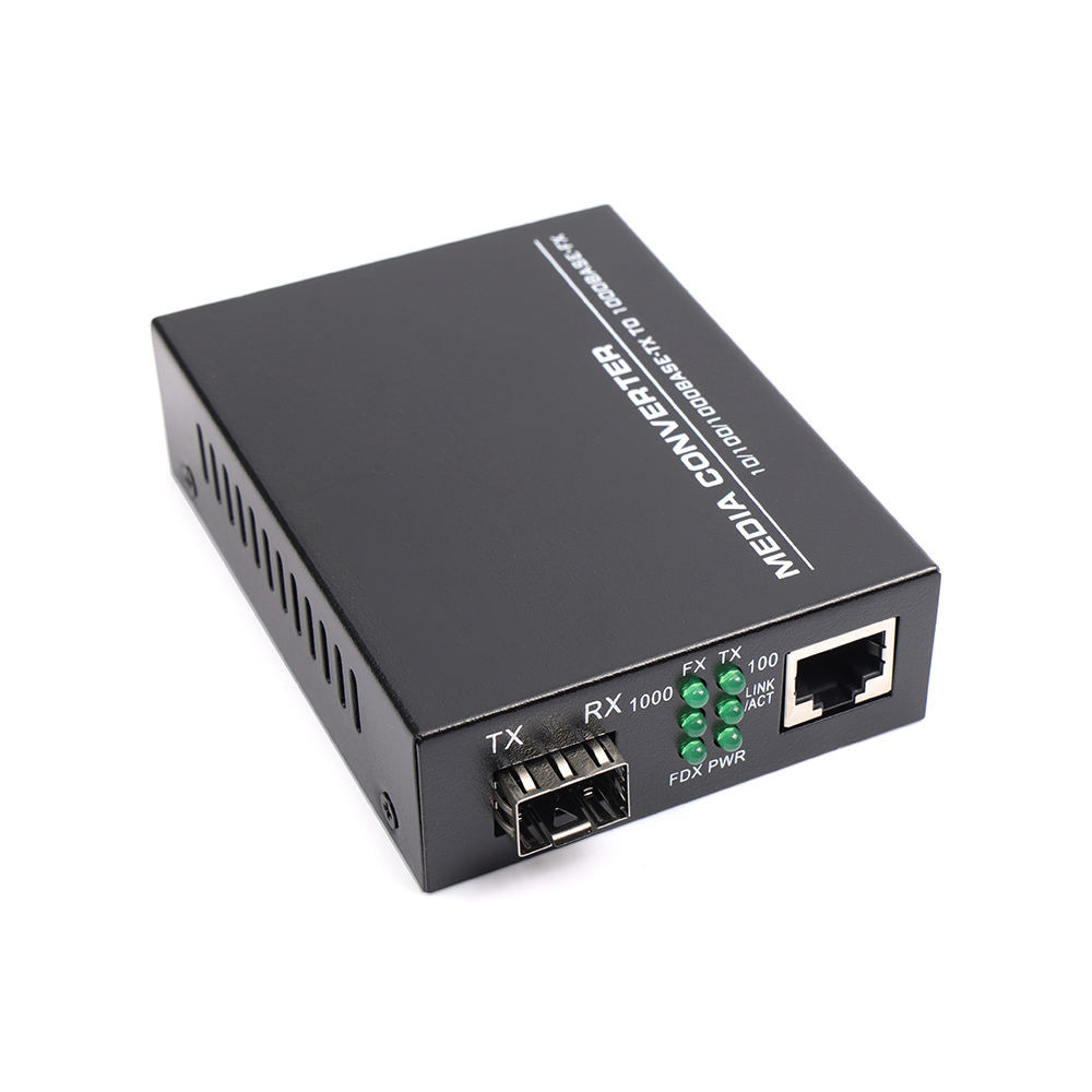 Gigabit Ethernet 10/100/1000M SFP Port Optical Fiber Media Converter
