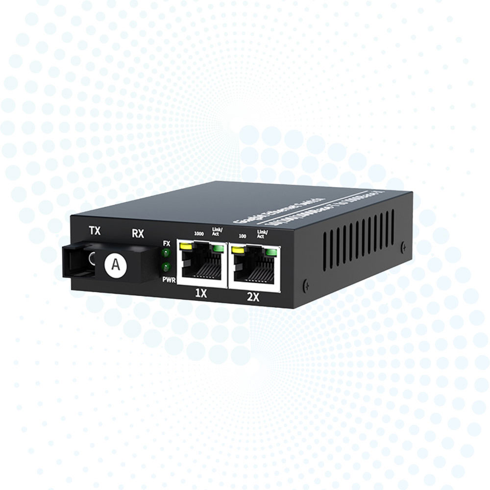 High Quality 2 Port RJ45 Gigabit Fiber Media Converter 10/100/1000Mbps 20km Single Mode for Office Network