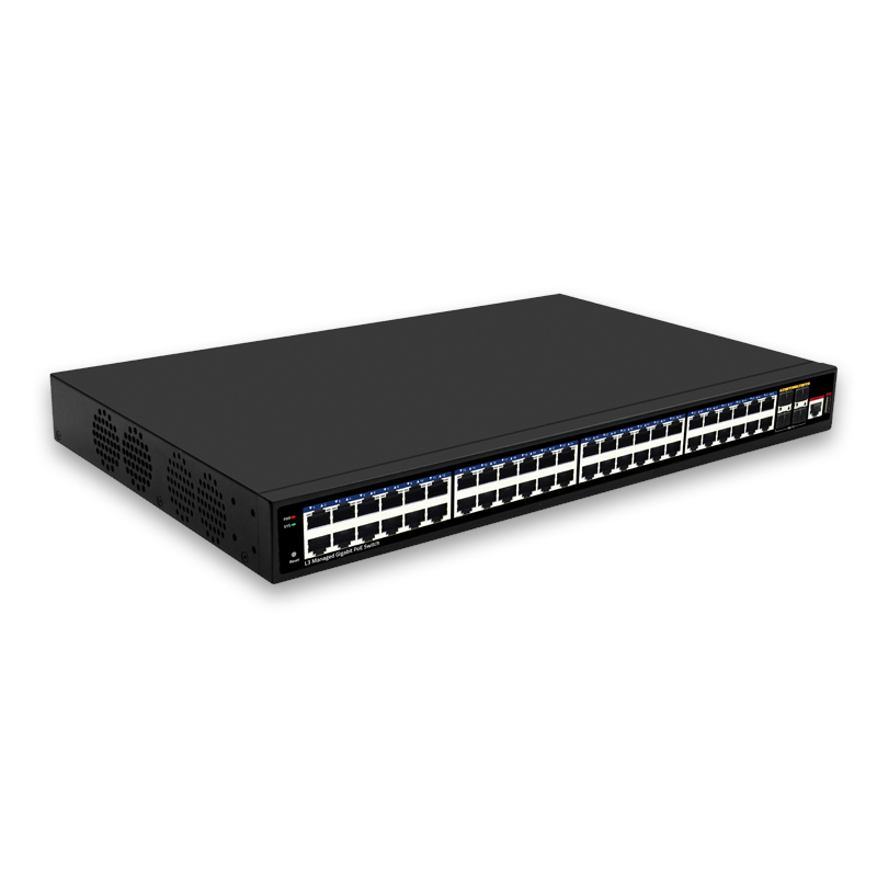 L3 Managed 48-Port POE Gigabit Ethernet Switch with SNMP and QoS Stackable Design