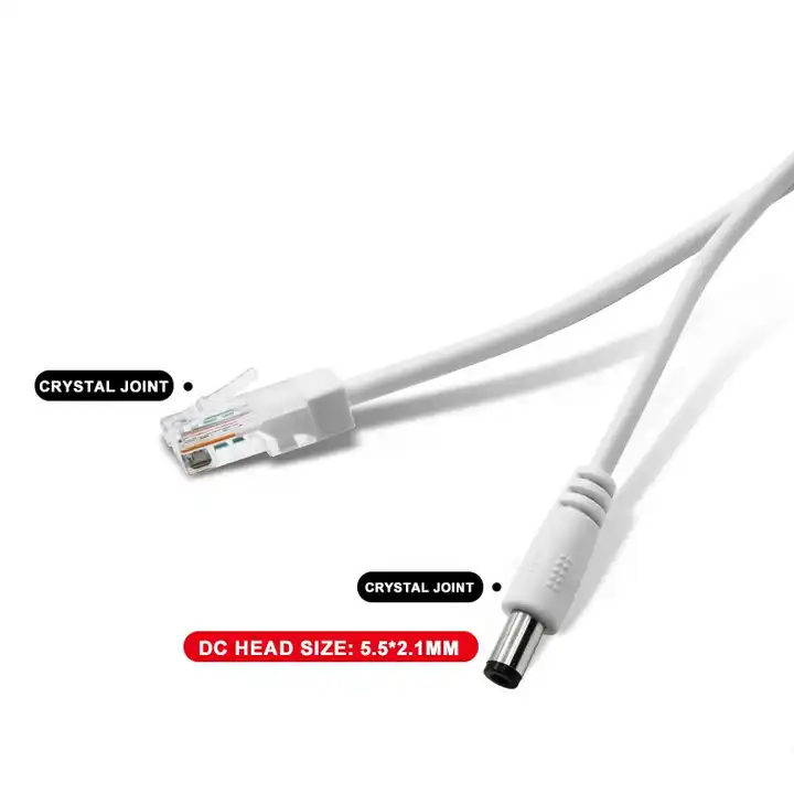 IEEE802.3 AF/AT 10/100Mbps 48V to 12V 1.2A White Waterproof PoE Splitter Adapter with 12 Months Warranty