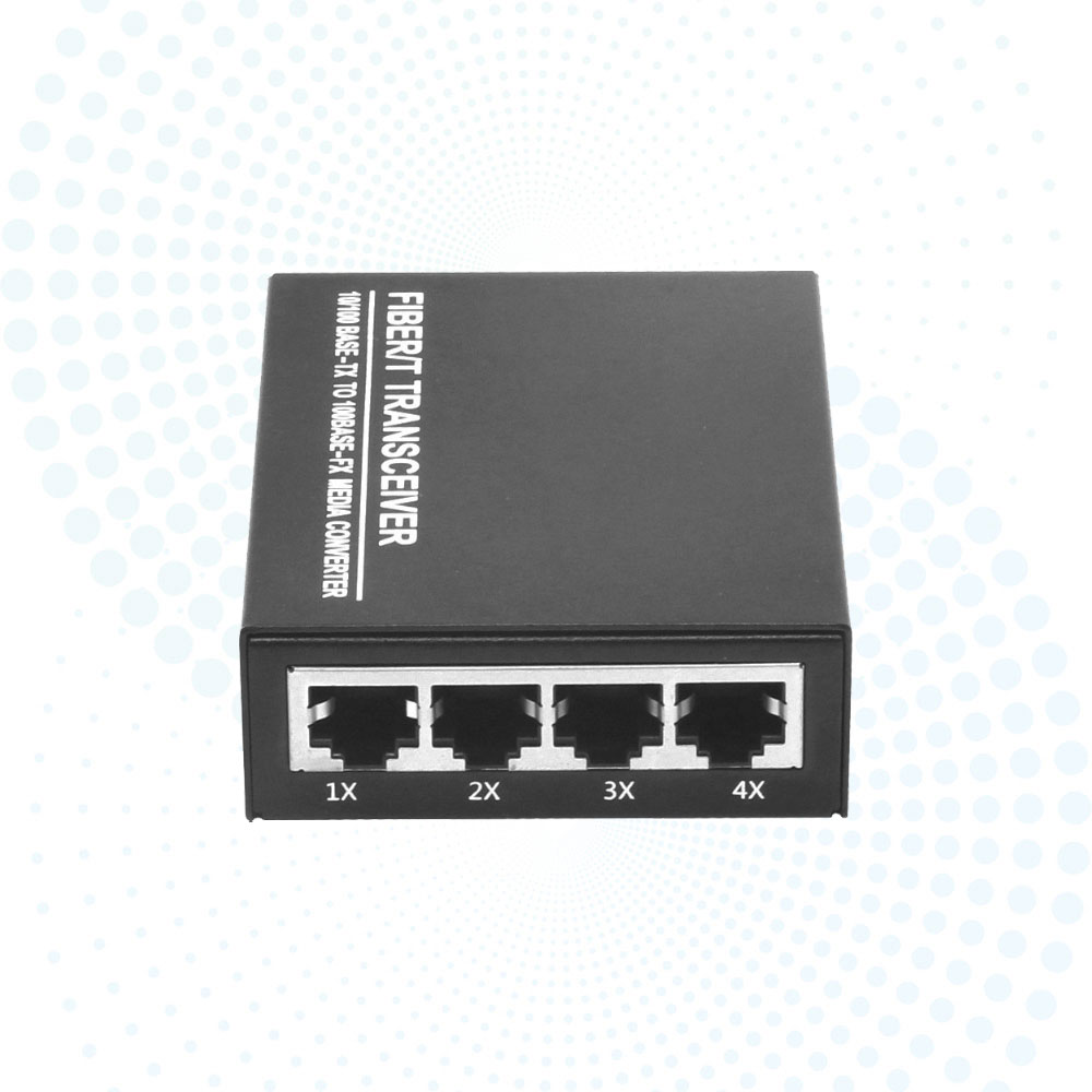 1*100Base-Fx to 4*RJ45 Fiber Media Converter Single Mode 20km SC 10/100Mbps Ethernet Converter