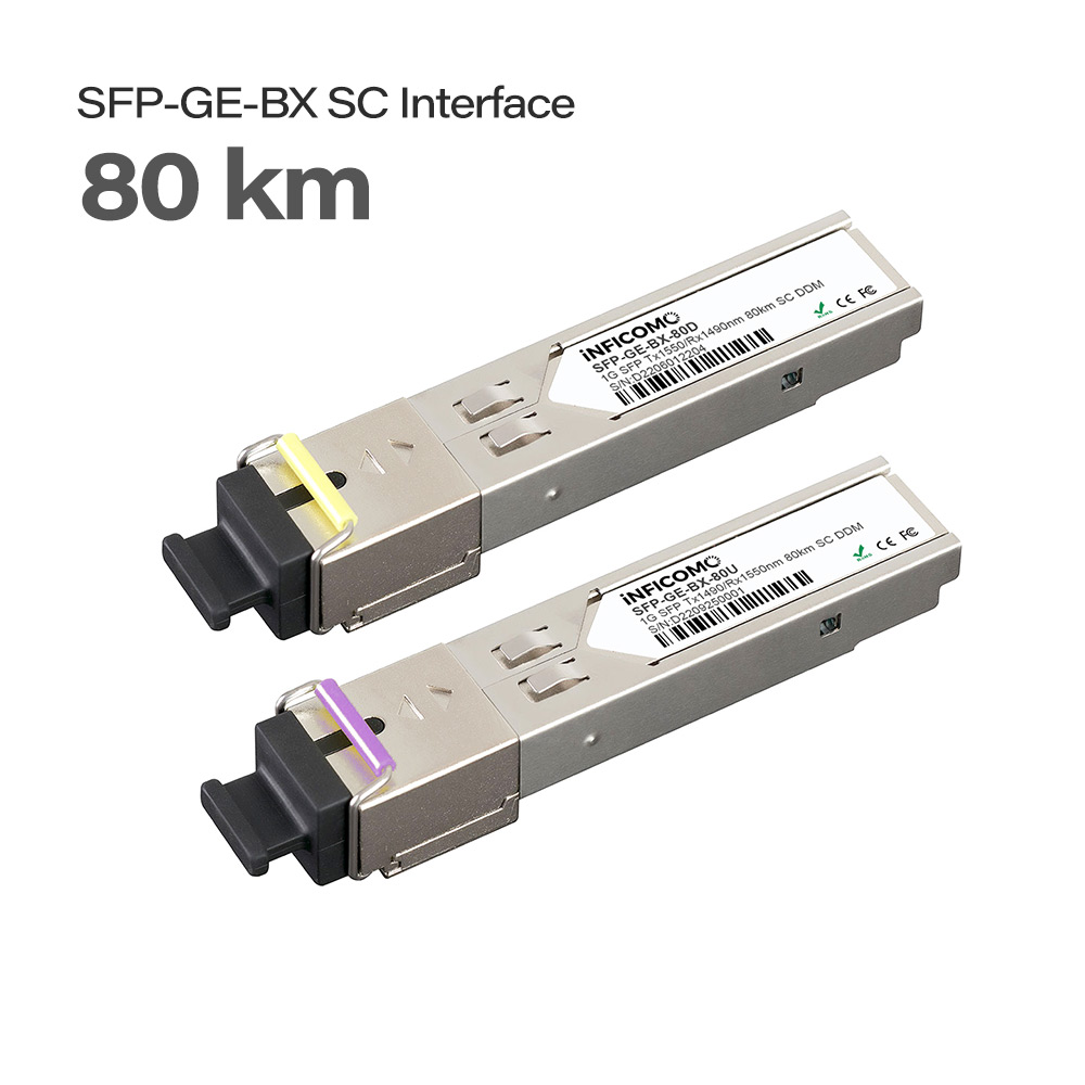 SFP 1.25G 80km 1490/1550nm SC Connector Optical Transceiver Module OEM Manufacturer BIDI DOM Supported