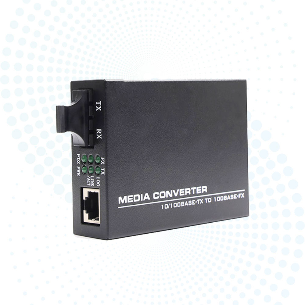 10/100Mbps Single Mode Fiber Media Converter 20km Duplex SC to 1 RJ45 Ethernet Converter DC5V for Telecom