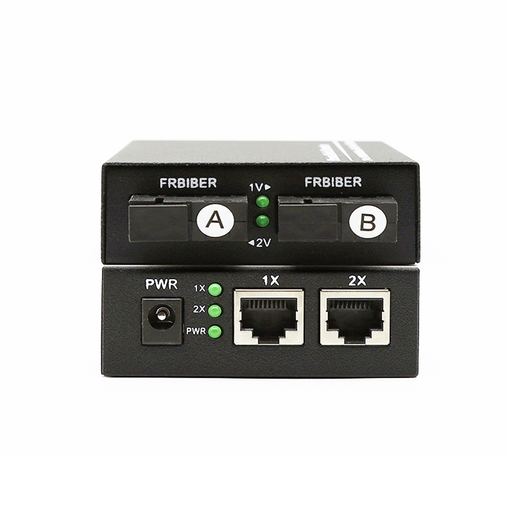 Gigabit Fiber Media Converter 2x1000Base-FX SM SC 3km/20km to 2xRJ45 Ethernet Converter for CCTV FTTH Broadband Access