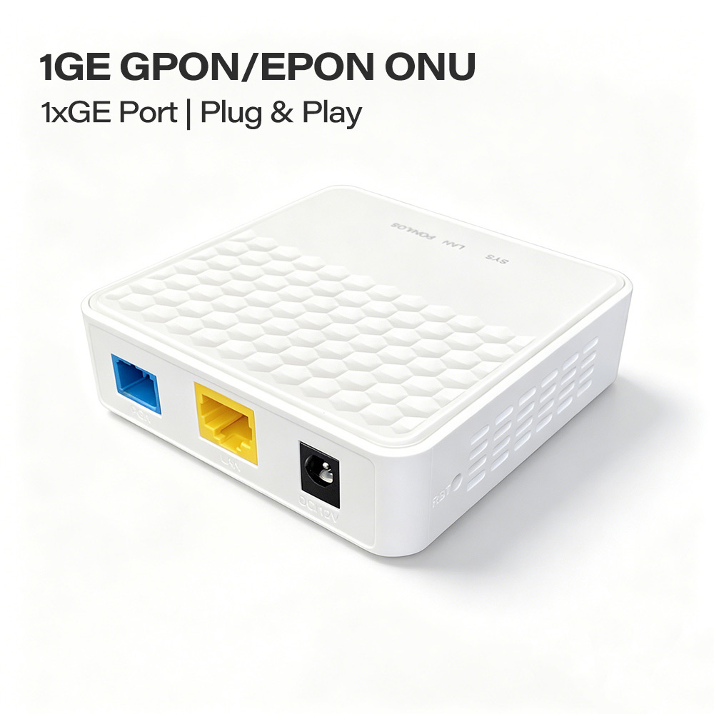 Mini XPON ONU 1GE Gigabit Fiber Optic Modem, High-Speed Gpon Epon Dual Mode ONT for FTTH Solutions