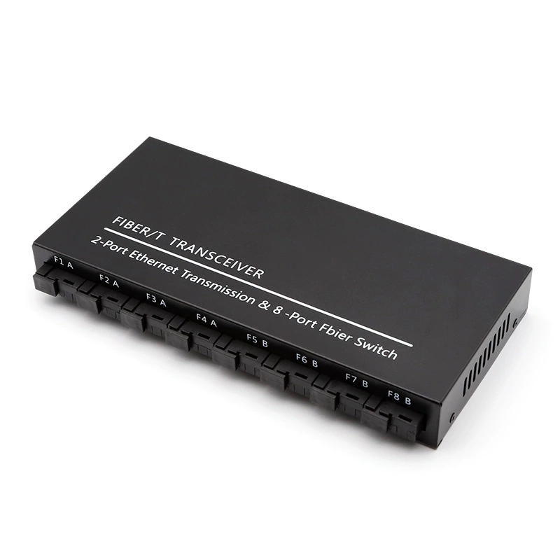 Gigabit Self-adaptive 10/100/1000M 8Fiber+2RJ45 Optical Fiber Ethernet Switch Media Converter SERATLINK RD-GE802 for FTTH 0~120