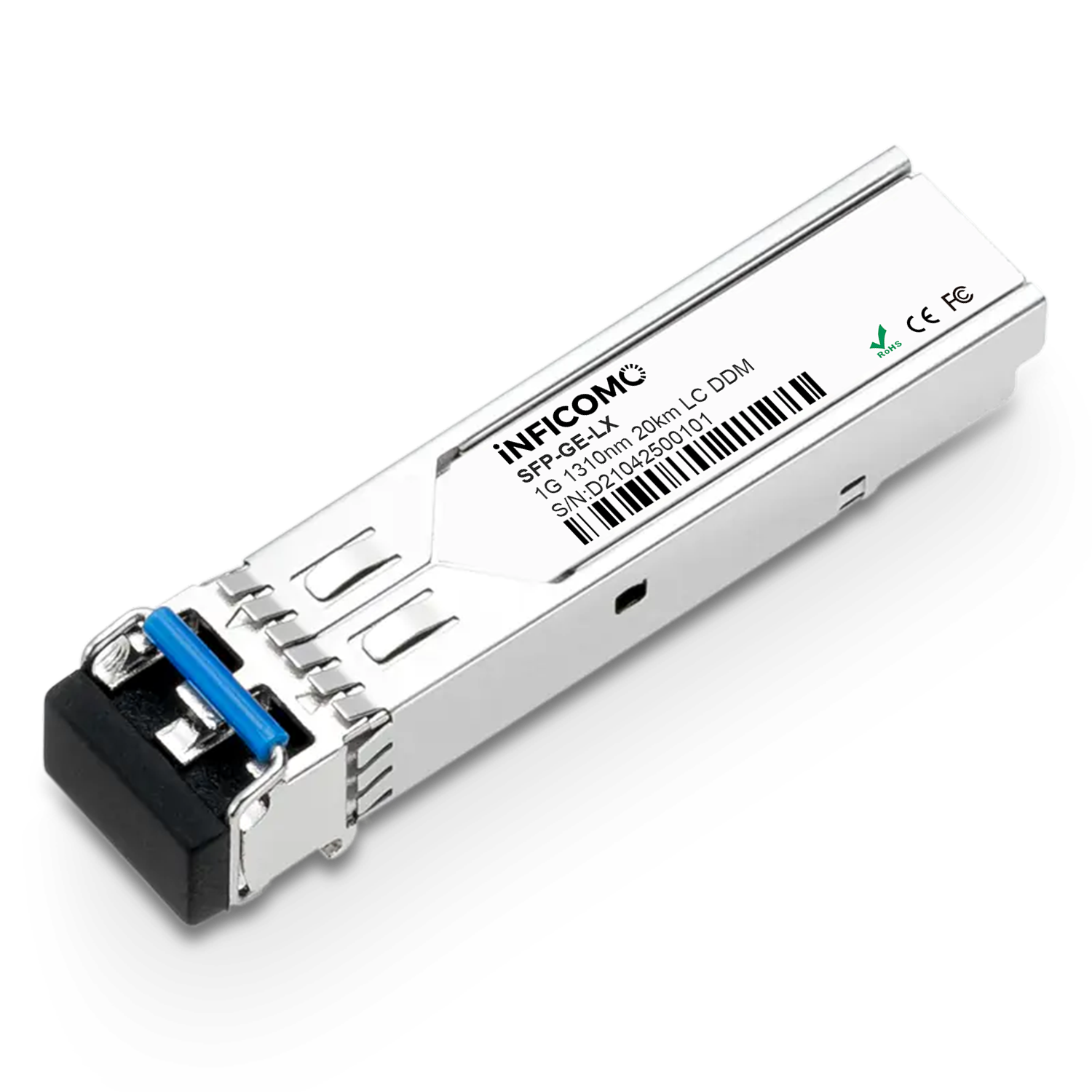 INFICOMO GLC-LH-SMD 1.25G LX SMF 1310nm 20KM LC DOM 1000BASE-LX SFP Fiber Optic Transceiver 2 Year Warranty