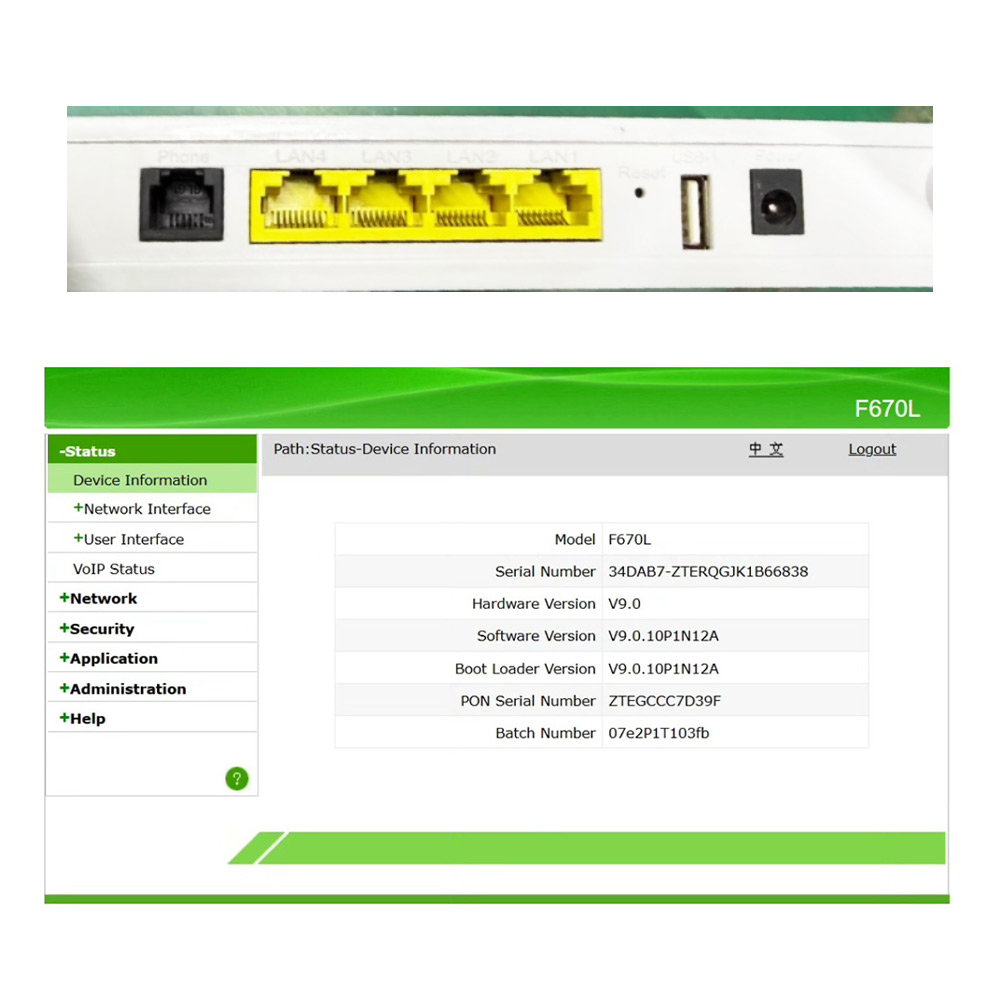 FTTH RJ45 Dual Band WiFi F670L GPON EPON XPON ONU ONT with 4GE + VOIP Ports