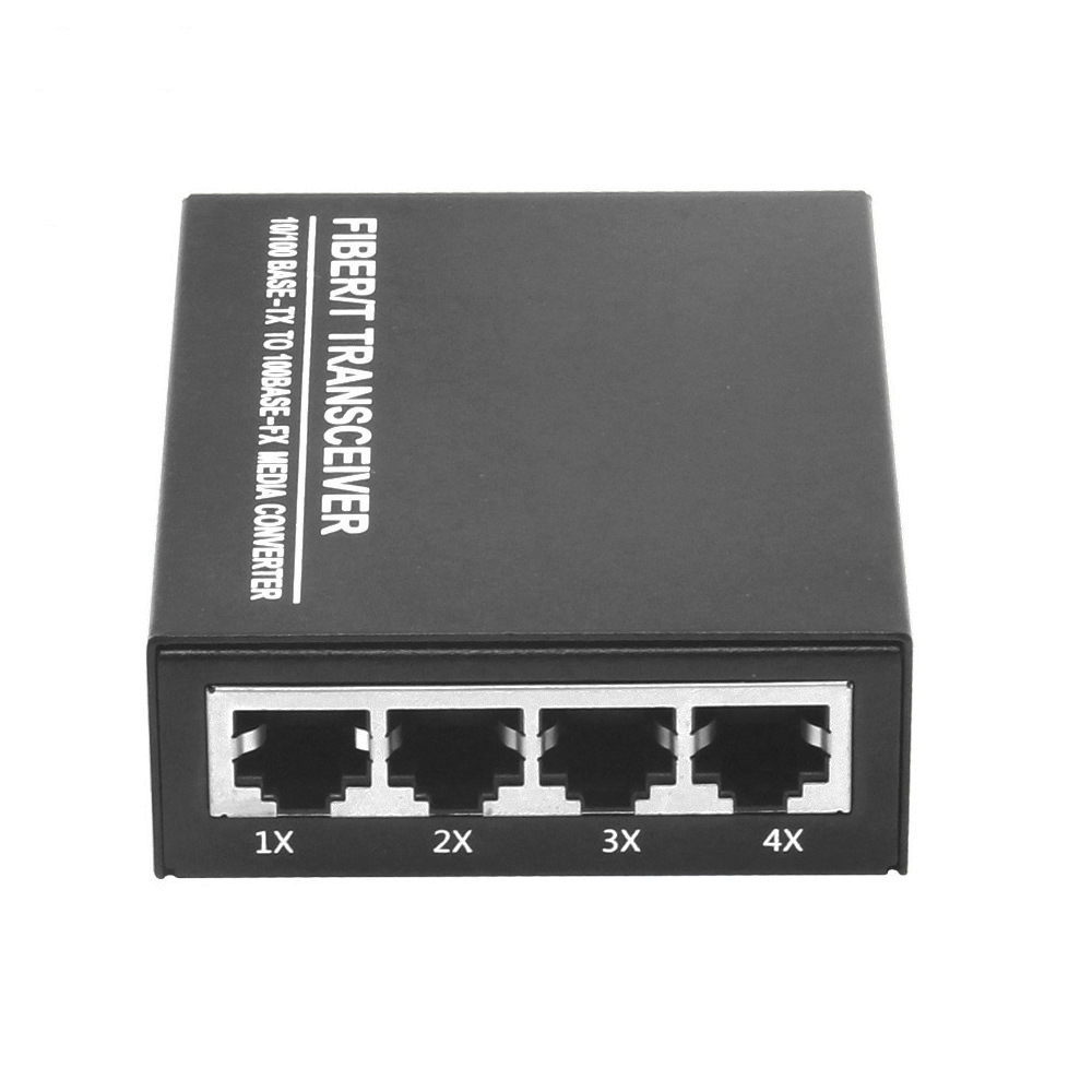 10/100M Single Mode Single Fiber 1 Fiber Port 4 RJ45 Port Fiber Optical to RJ45 Media Converter