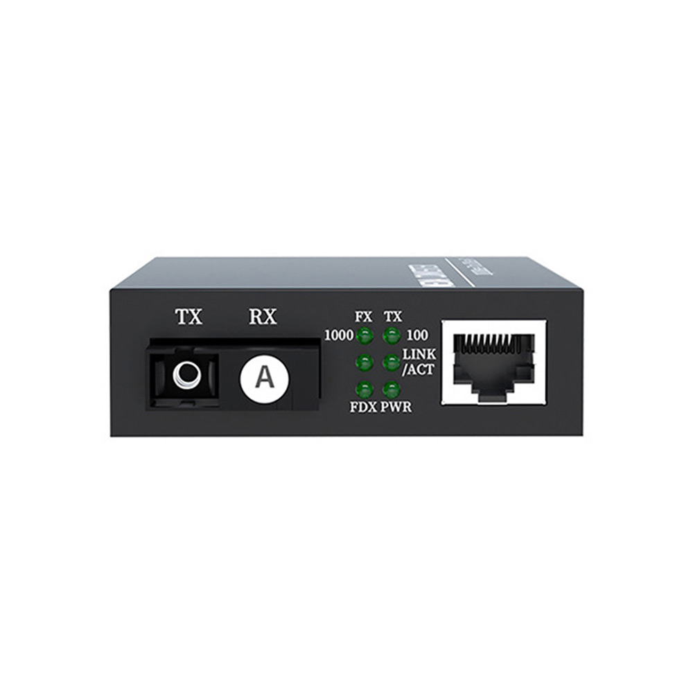 Fiber Optic Media Converter 20km SC Fiber 10/100/1000M CCTV 3G Compatible Fiber+RJ45 Port 3-Year Warranty