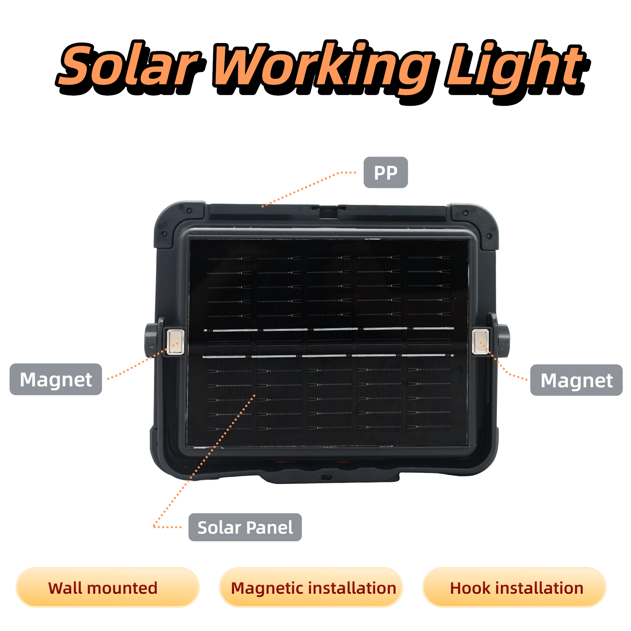 OUTLUX WL001E PP Solar Security Floodlight with Adjustable Fixture for Warehouse Use IP20 LED Solar Led Floodlight