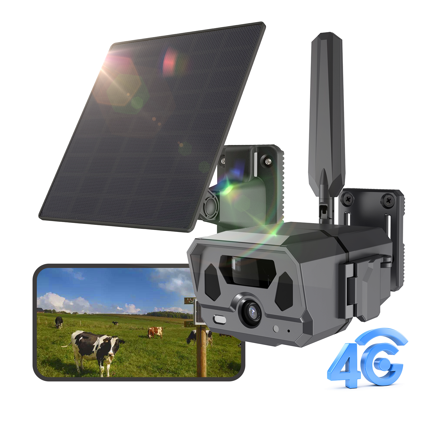 Willfine G100 Outdoor 4G LTE 2.7K Solar Powered AI Security Camera with Motion Detect