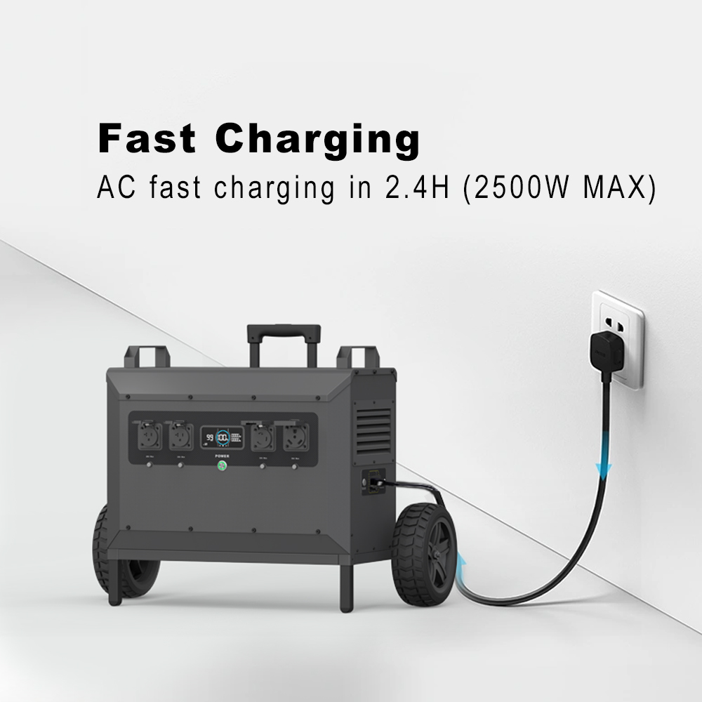 E-Nice Portable Power Station 3-5kW LiFePO4 Solar Panel Car Compatible MPPT Controller Cigar Lighter Easy to Carry