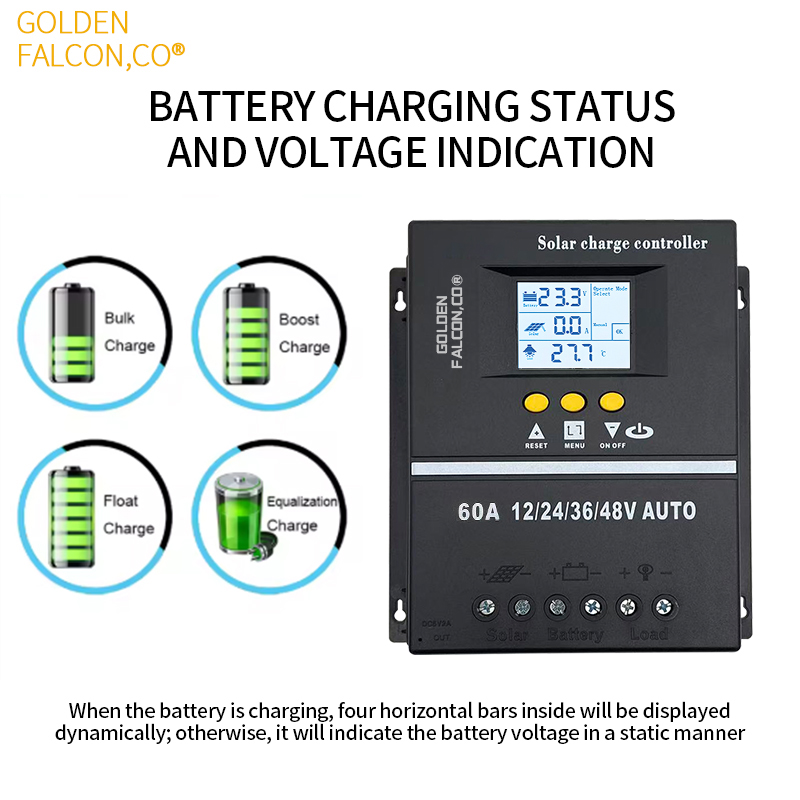 12v 24v 36v 48v Mppt Intelligent Automatic Solar Charge Controller 60A Battery Solar Controller For Solar Systems