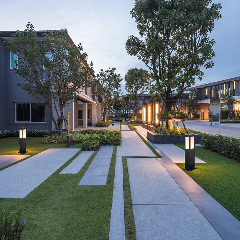 Modern IP65 LED Bollard Light Outdoor Solar Garden Post Lamp Warm White CCT Aluminum Glass for Landscape Decorative Pathway Lawn