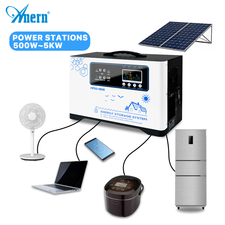 Portable Solar Power Station 500w 1000w 3000w 110V 220V Backup Emergency Lithium Battery 5000w Solar Generator For Home